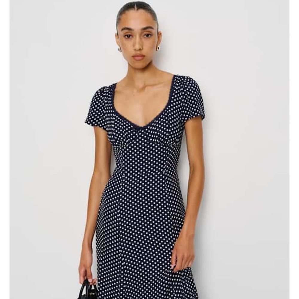 Reformation Afton Dress Blue - Size 8
